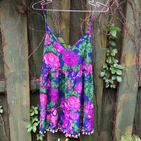 Urban Outfitters Dresses & Skirts - UO Reverse floral Pom Pom romper